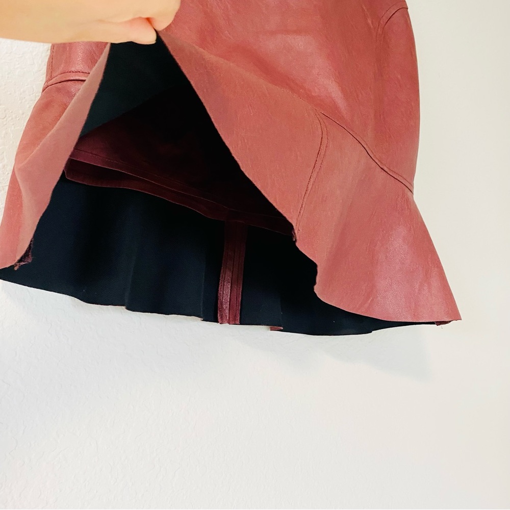 BCBGMAXAZRIA Hot Chocolate Leather Mini Skirt NWT - Picture 10 of 13